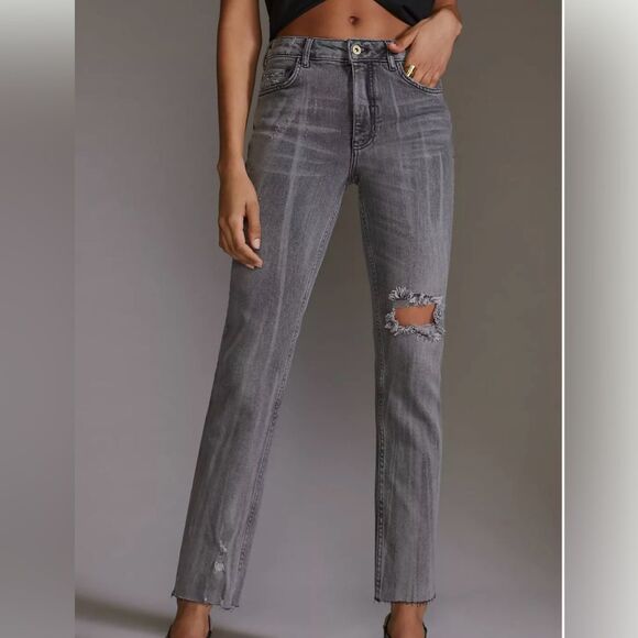 Anthropologie Denim - Pilcro High-Rise Vintage Straight Jeans in Carbon